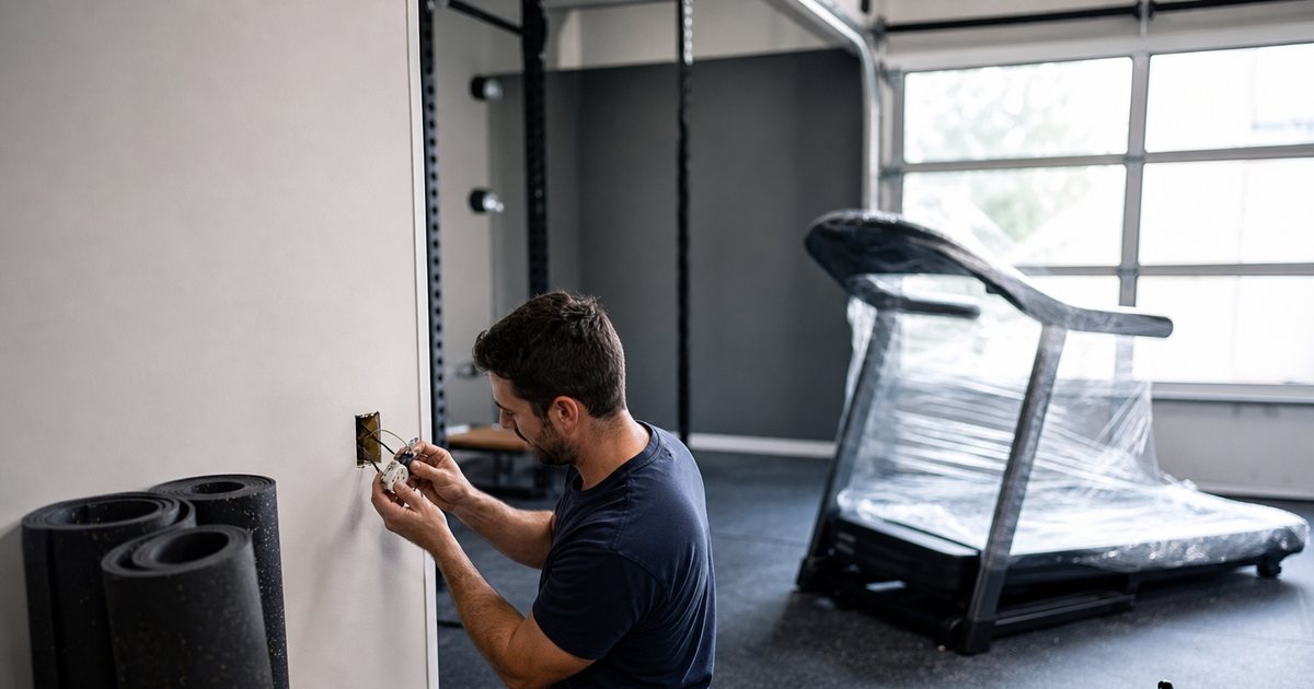 How do you plan electrical capacity for a fully equipped luxury home gym?