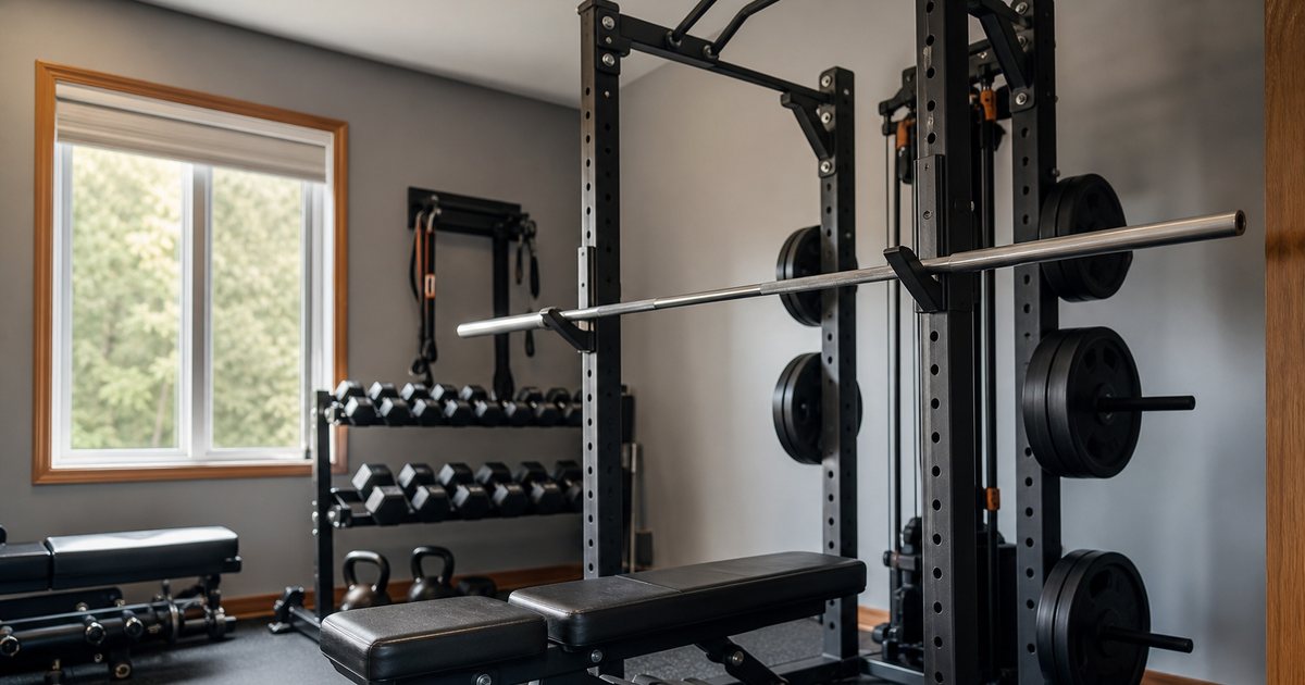 What equipment forms the foundation of a serious home gym?